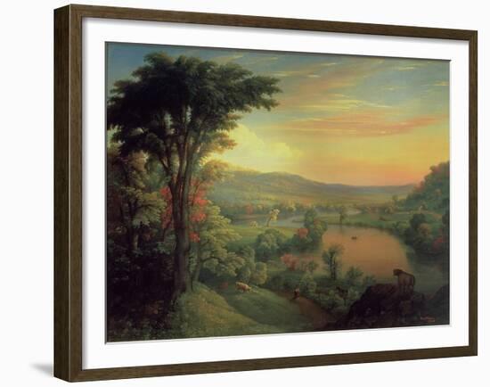 View of the Mohawk Near Little Falls, 1854-Mannevillette Elihu Dearing Brown-Framed Giclee Print