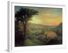 View of the Mohawk Near Little Falls, 1854-Mannevillette Elihu Dearing Brown-Framed Giclee Print