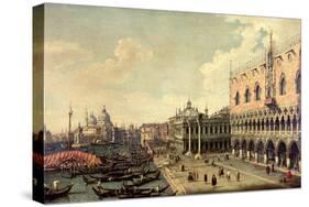 View of the Molo Looking Towards the Entrance of the Grand Canal, Venice-Canaletto-Stretched Canvas