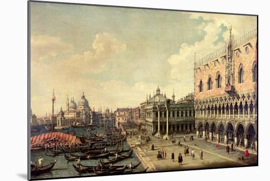 View of the Molo Looking Towards the Entrance of the Grand Canal, Venice-Canaletto-Mounted Giclee Print