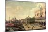 View of the Molo Looking Towards the Entrance of the Grand Canal, Venice-Canaletto-Mounted Giclee Print