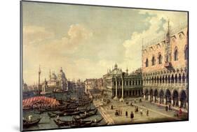 View of the Molo Looking Towards the Entrance of the Grand Canal, Venice-Canaletto-Mounted Giclee Print