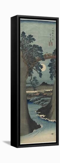 View of the Monkey Bridge in Koshu Province, 1841-1842-Utagawa Hiroshige-Framed Stretched Canvas