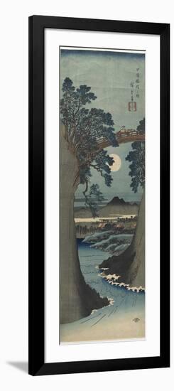 View of the Monkey Bridge in Koshu Province, 1841-1842-Utagawa Hiroshige-Framed Giclee Print