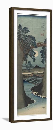 View of the Monkey Bridge in Koshu Province, 1841-1842-Utagawa Hiroshige-Framed Premium Giclee Print