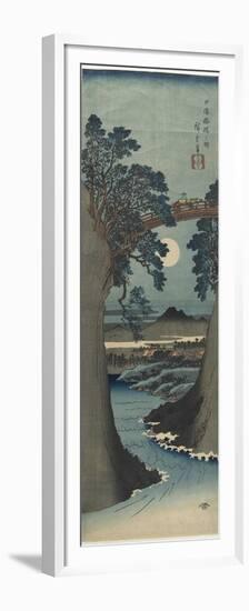 View of the Monkey Bridge in Koshu Province, 1841-1842-Utagawa Hiroshige-Framed Premium Giclee Print