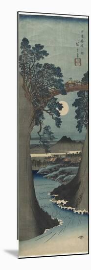 View of the Monkey Bridge in Koshu Province, 1841-1842-Utagawa Hiroshige-Mounted Premium Giclee Print