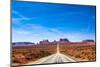 View of the Monument Valley and the Highway 163 in Utah during a Beautiful Summer Day. Vivid Blue S-offfstock-Mounted Photographic Print