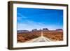 View of the Monument Valley and the Highway 163 in Utah during a Beautiful Summer Day. Vivid Blue S-offfstock-Framed Photographic Print