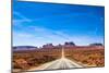 View of the Monument Valley and the Highway 163 in Utah during a Beautiful Summer Day. Vivid Blue S-offfstock-Mounted Photographic Print