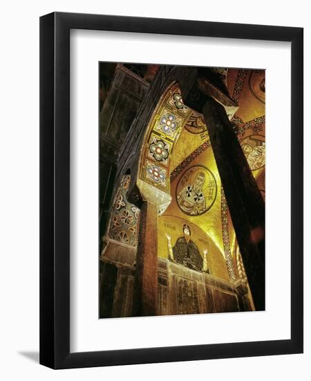 View of the Mosaic of the Hermit Hosios Loukas and Vaulted Ceiling Above Seen Across an Arch-null-Framed Premium Giclee Print