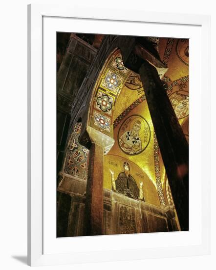 View of the Mosaic of the Hermit Hosios Loukas and Vaulted Ceiling Above Seen Across an Arch-null-Framed Giclee Print