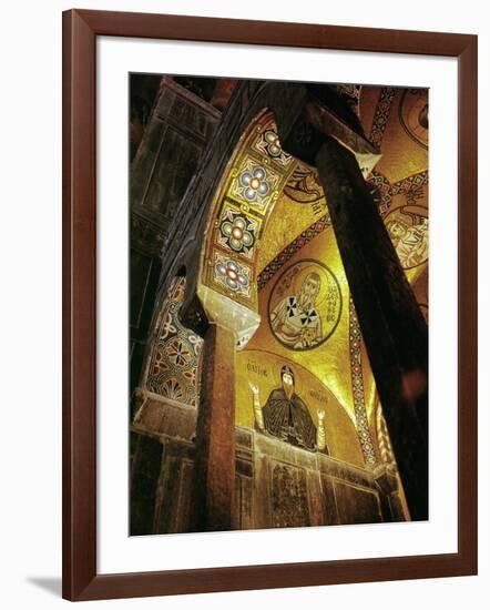 View of the Mosaic of the Hermit Hosios Loukas and Vaulted Ceiling Above Seen Across an Arch-null-Framed Giclee Print