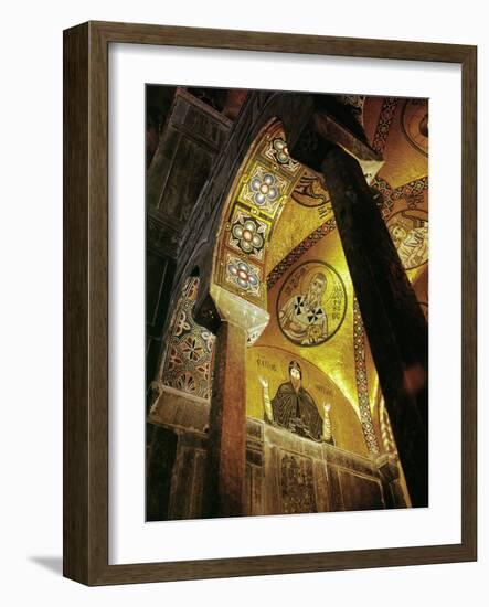 View of the Mosaic of the Hermit Hosios Loukas and Vaulted Ceiling Above Seen Across an Arch-null-Framed Giclee Print