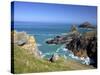 View of the Mouls Off Rumps Point, Pentire Headland, Polzeath, North Cornwall, England, Uk-Peter Barritt-Stretched Canvas