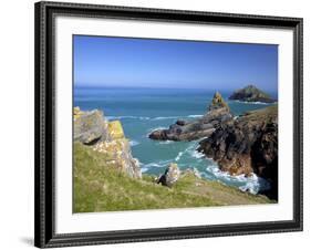 View of the Mouls Off Rumps Point, Pentire Headland, Polzeath, North Cornwall, England, Uk-Peter Barritt-Framed Photographic Print