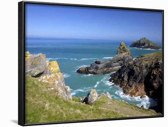 View of the Mouls Off Rumps Point, Pentire Headland, Polzeath, North Cornwall, England, Uk-Peter Barritt-Framed Photographic Print