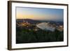 View of the Mountain Gellert on the Danube with the Suspension Bridge, Budapest-Volker Preusser-Framed Photographic Print