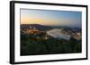 View of the Mountain Gellert on the Danube with the Suspension Bridge, Budapest-Volker Preusser-Framed Photographic Print