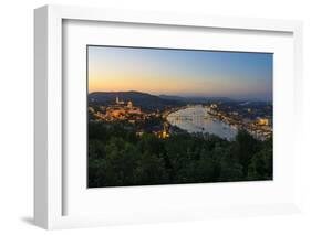 View of the Mountain Gellert on the Danube with the Suspension Bridge, Budapest-Volker Preusser-Framed Photographic Print