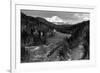 View of the Mountain, Valley, and Train - Mt. Shasta, CA-Lantern Press-Framed Premium Giclee Print