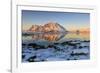 View of the Mountains of Gymsoya (Gimsoya) from Smorten Reflected in the Clear Partially Frozen Sea-Roberto Moiola-Framed Photographic Print