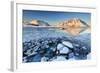 View of the Mountains of Gymsoya (Gimsoya) from Smorten Reflected in the Clear Partially Frozen Sea-Roberto Moiola-Framed Photographic Print