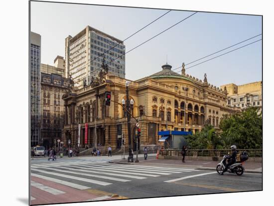 View of the Municipal Theatre, City of Sao Paulo, State of Sao Paulo, Brazil, South America-Karol Kozlowski-Mounted Photographic Print