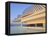 View of the Museum of Tomorrow (Museu do Amanha) by Santiago Calatrava, Praca Maua, Rio de Janeiro,-Karol Kozlowski-Framed Stretched Canvas