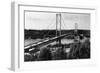 View of the Narrows Bridge - Tacoma, WA-Lantern Press-Framed Art Print