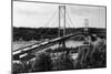 View of the Narrows Bridge - Tacoma, WA-Lantern Press-Mounted Art Print