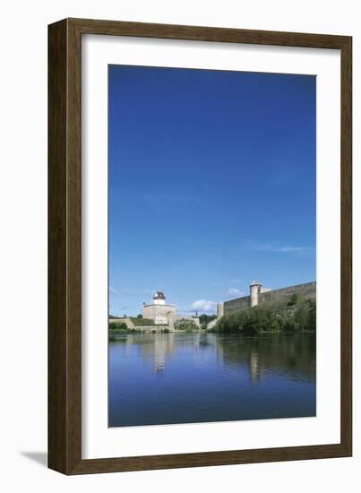 View of the Narva River with Hermann Castle-null-Framed Giclee Print