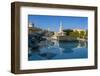 View of The National Gallery, St. Martins-in-the-Fields church and fountains in Trafalgar Square-Frank Fell-Framed Photographic Print