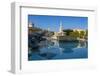 View of The National Gallery, St. Martins-in-the-Fields church and fountains in Trafalgar Square-Frank Fell-Framed Photographic Print