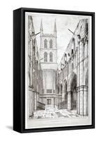 View of the Nave, St Saviour's Church, Southwark, London, C1834-W Taylor-Framed Stretched Canvas