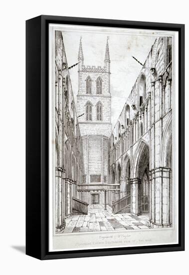 View of the Nave, St Saviour's Church, Southwark, London, C1834-W Taylor-Framed Stretched Canvas