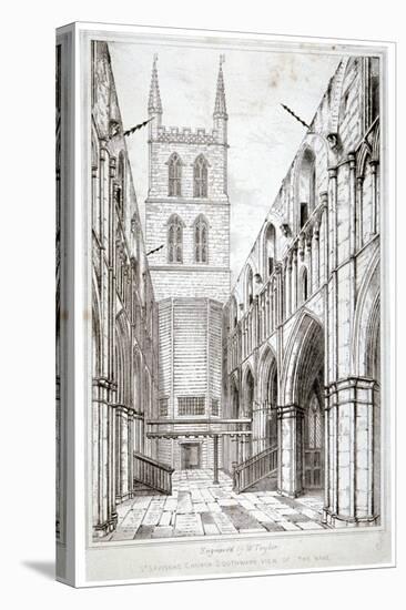 View of the Nave, St Saviour's Church, Southwark, London, C1834-W Taylor-Stretched Canvas