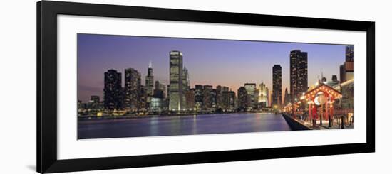 View of the Navy Pier and Skyline, Chicago, Illinois, USA-null-Framed Photographic Print