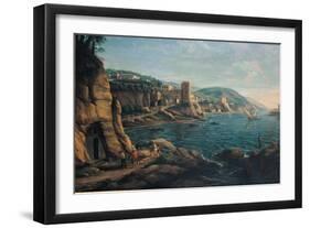 View of the Neapolitan Coast, by Gaspar Van Wittel known as Gaspare Vanvitelli,-Gaspar Van Wittel-Framed Art Print