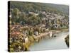 View of the Neckar River and Neckarsteinach from Hinterburg Castle, Hesse, Germany, Europe-Michael DeFreitas-Stretched Canvas