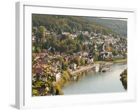 View of the Neckar River and Neckarsteinach from Hinterburg Castle, Hesse, Germany, Europe-Michael DeFreitas-Framed Photographic Print