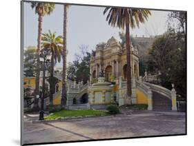 View of the Neptune Fountain and Terrace on the Santa Lucia Hill, Santiago, Chile, South America-Karol Kozlowski-Mounted Photographic Print