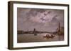 View of the Neva and the Admiralteyskaya Embankment by Moonlight, 1882-Aleksandr Karlovich Beggrov-Framed Giclee Print