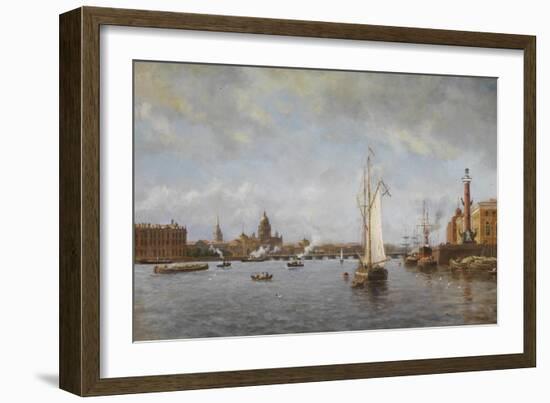 View of the Neva at the Vasilyevsky Island, 1898-Alexander Karlovich Beggrov-Framed Giclee Print