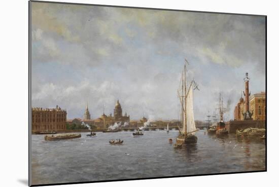 View of the Neva at the Vasilyevsky Island, 1898-Alexander Karlovich Beggrov-Mounted Giclee Print