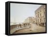 View of the Neva Embankment by the Old Hermitage Building, 1824-null-Framed Stretched Canvas