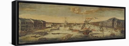 View of the Neva River Banks, 1753-null-Framed Stretched Canvas