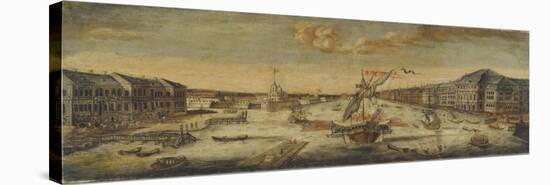 View of the Neva River Banks, 1753-null-Stretched Canvas