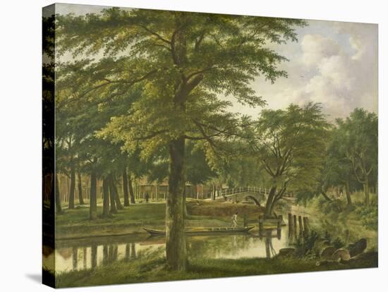 View of the New Canal in the Stronghold in Haarlem-Wybrand Hendriks-Stretched Canvas