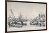 View of the New London Bridge from the Pool of the River Thames, 1841-William Parrott-Framed Giclee Print